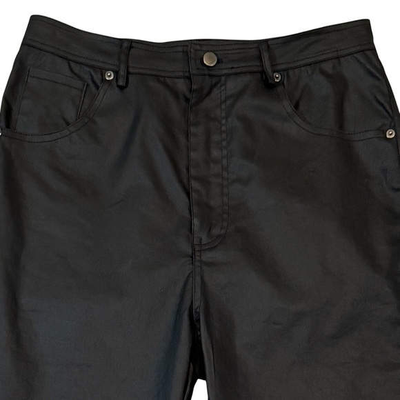 NWT Steve Madden Faux Leather Black Pants Size 24 Straight Leg High Rise - Picture 5 of 7